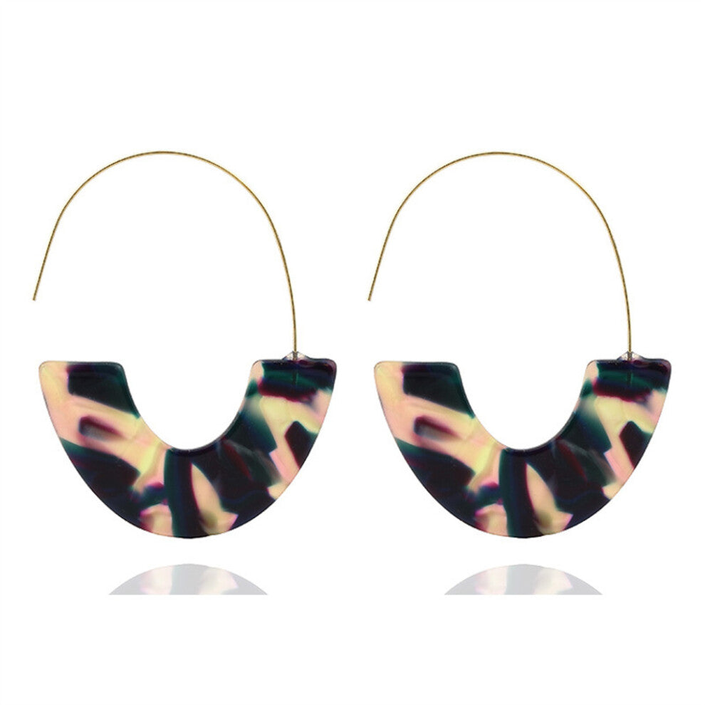 (Colorful) 1 Pair Earrings Vintage Style Acrylic U-shaped Party Supplies