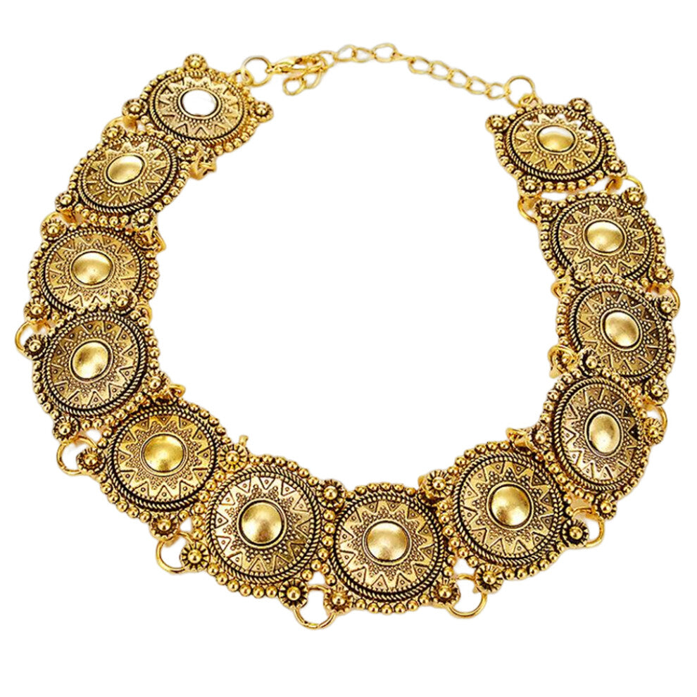 (Golden) Women Necklace Stylish Woman Vintage Choker Fashion Accessory Dressing