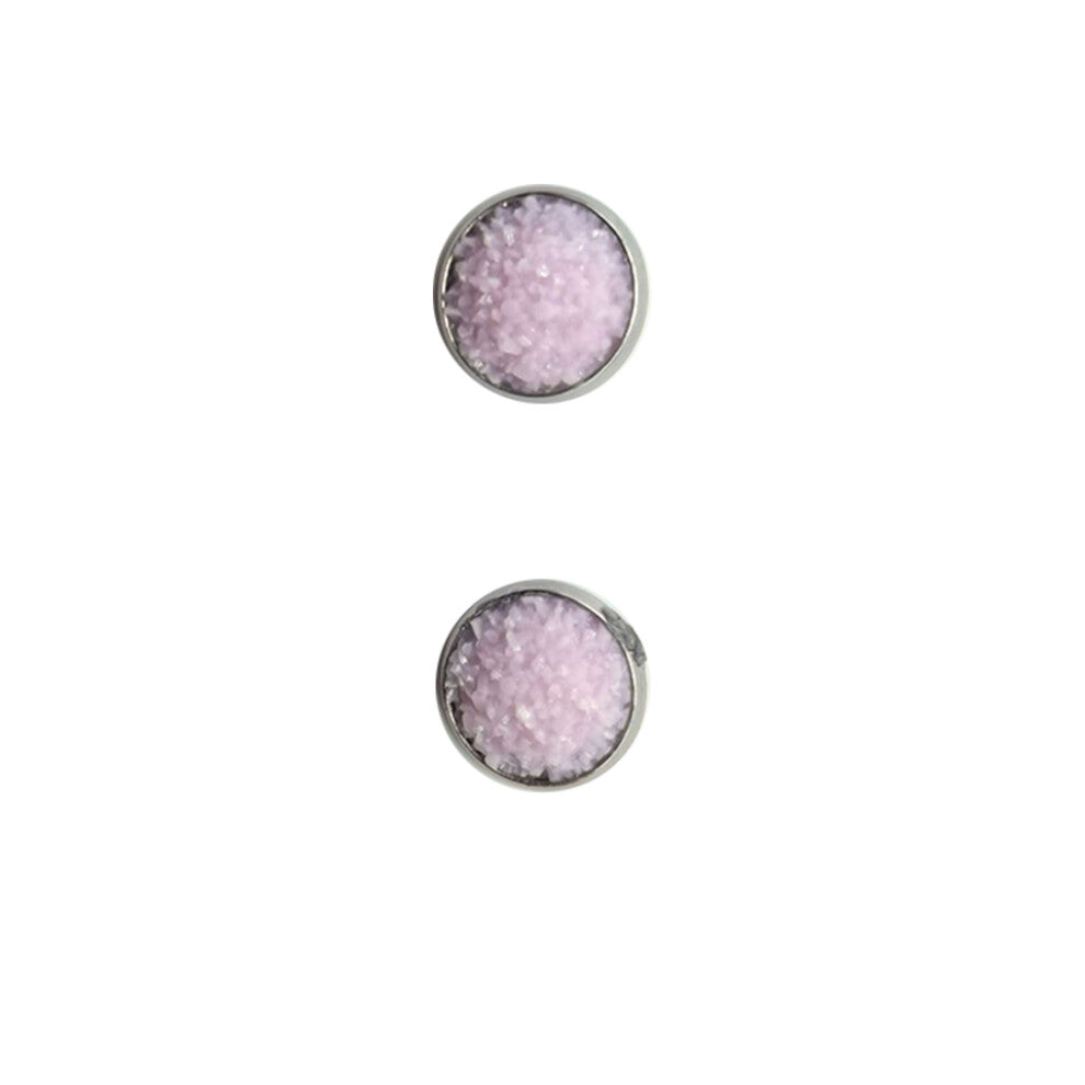 (Type7, 7) 12mm Druzy Ear Studs Earrings Stainless Steel Eardrop Jewelry for
