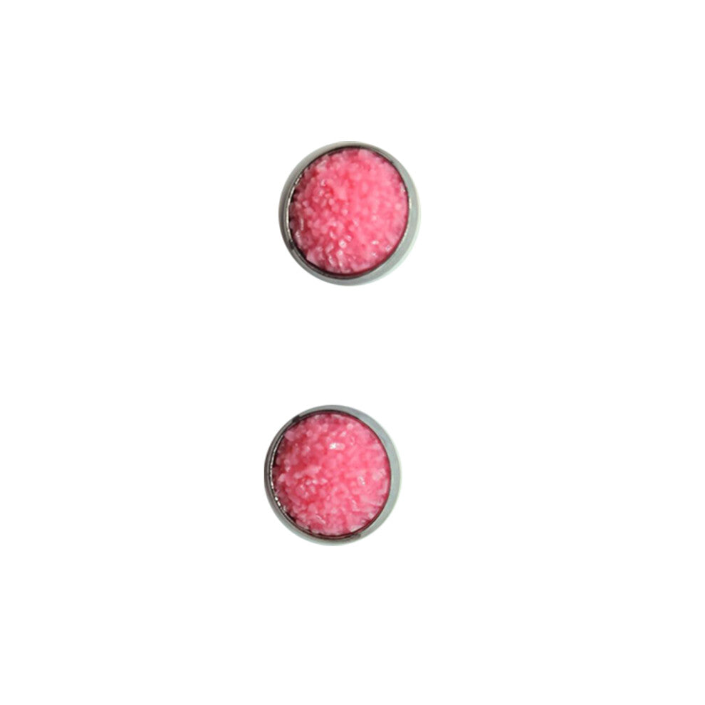 (Type23, 23) 12mm Druzy Ear Studs Earrings Stainless Steel Eardrop Jewelry for