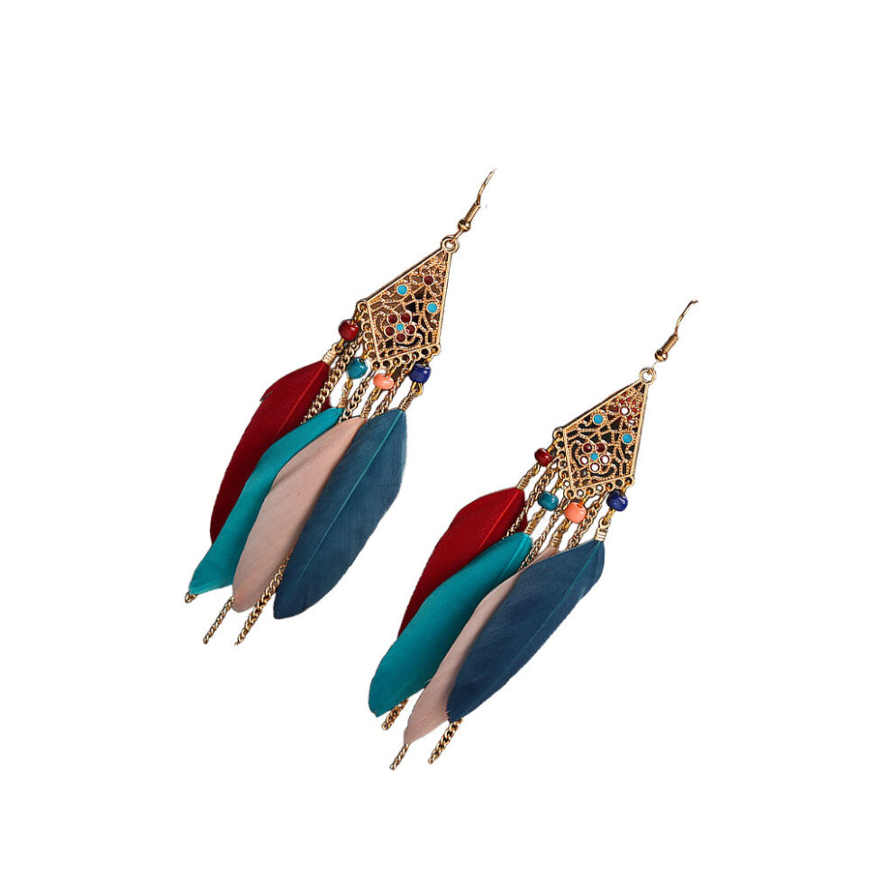 (mixed color) Creative Beaded Earrings Exquisite Personality Ear Pendants for Women