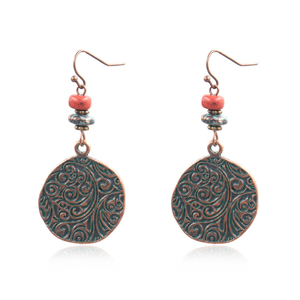 2pcs Ethnic Earring Simple Ladies Earrings Ear Drop Hanging Decor