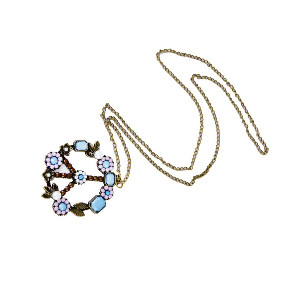 Colorful Acrylic Flower Peace Symbol Pendant Necklace Charming and