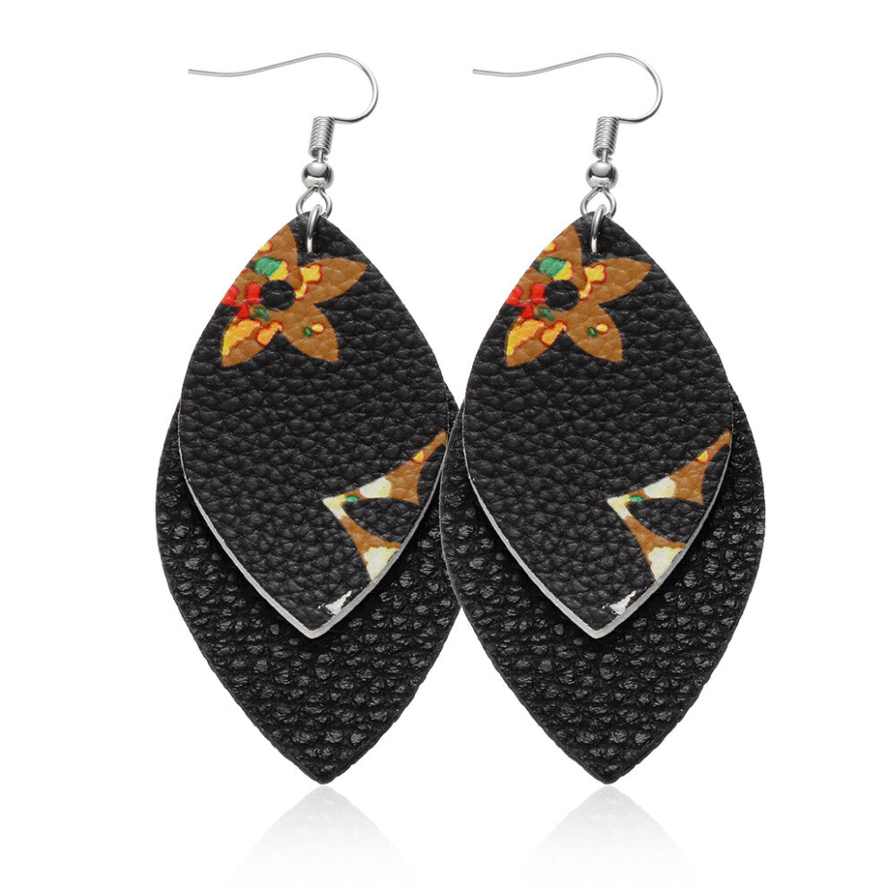 (Type 2) Leopard Print Earrings Girls Pendants Girl Jewelry Pendant Leather