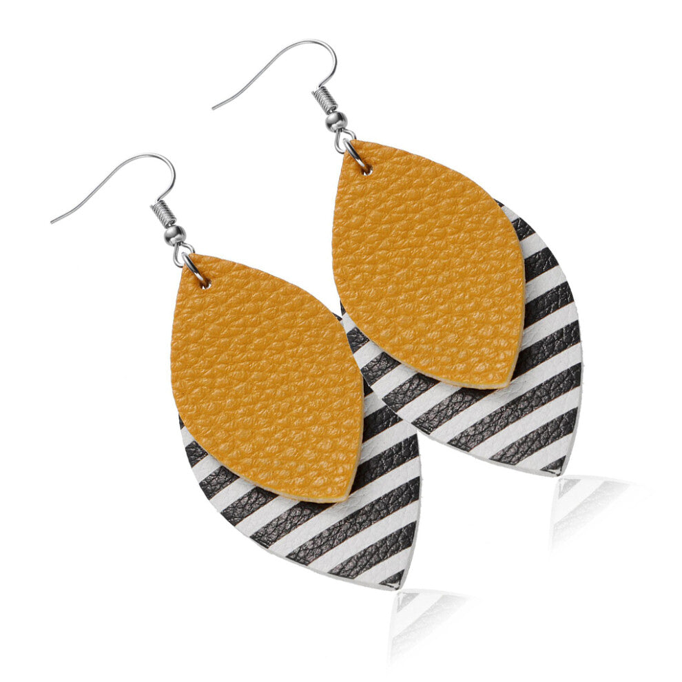 (Type 4) Leopard Print Earrings Girls Pendants Girl Jewelry Pendant Leather