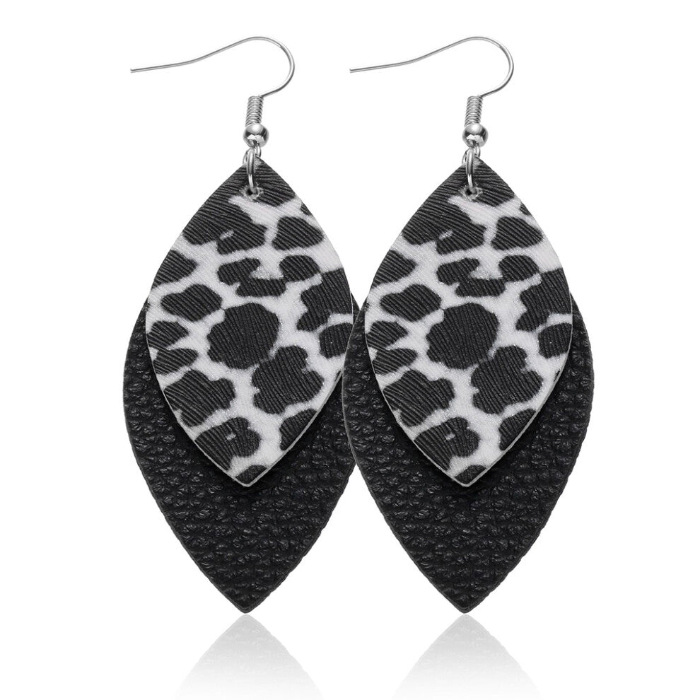 (Type 6) Leopard Print Earrings Girls Pendants Girl Jewelry Pendant Leather
