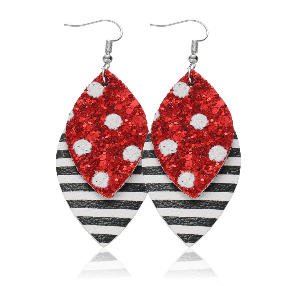 (Type 9) Leopard Print Earrings Girls Pendants Girl Jewelry Pendant Leather