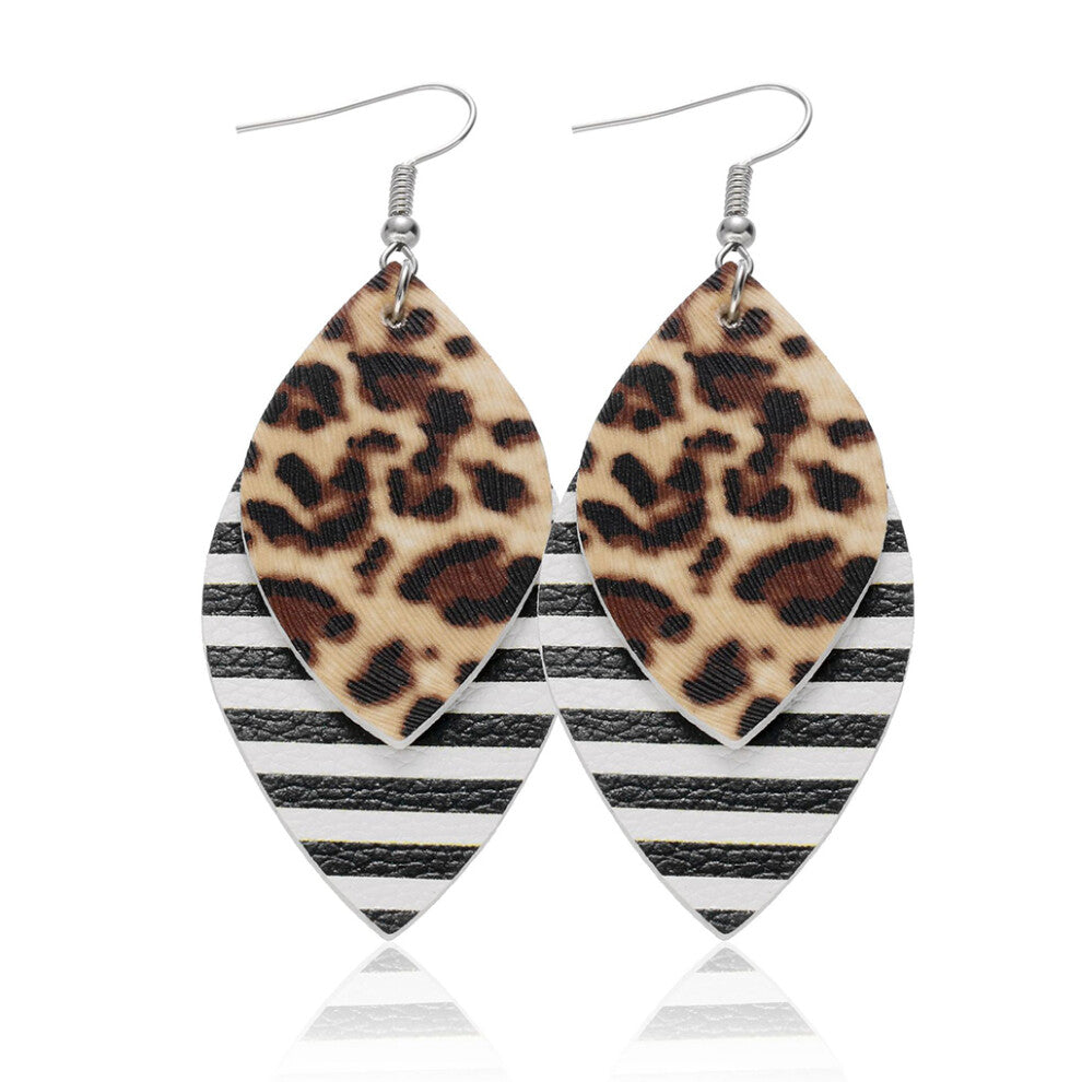 (Type 11) Leopard Print Earrings Girls Pendants Girl Jewelry Pendant Leather
