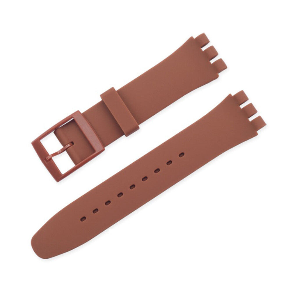 (Brown) Simple Design Watch Silicone Strap Wristwatch Band Belt Accessories