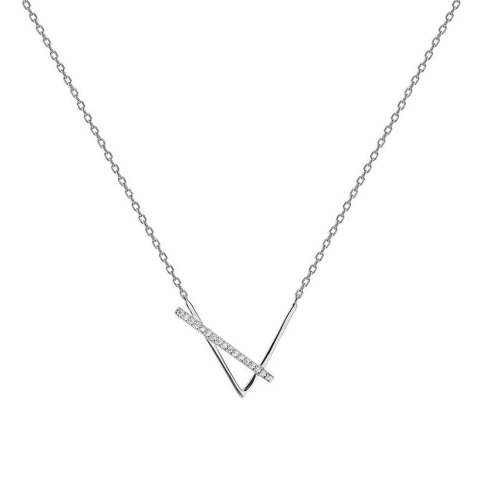 (White Gold) Women Necklace Geometric Collar Bone Festival Engagement Choker