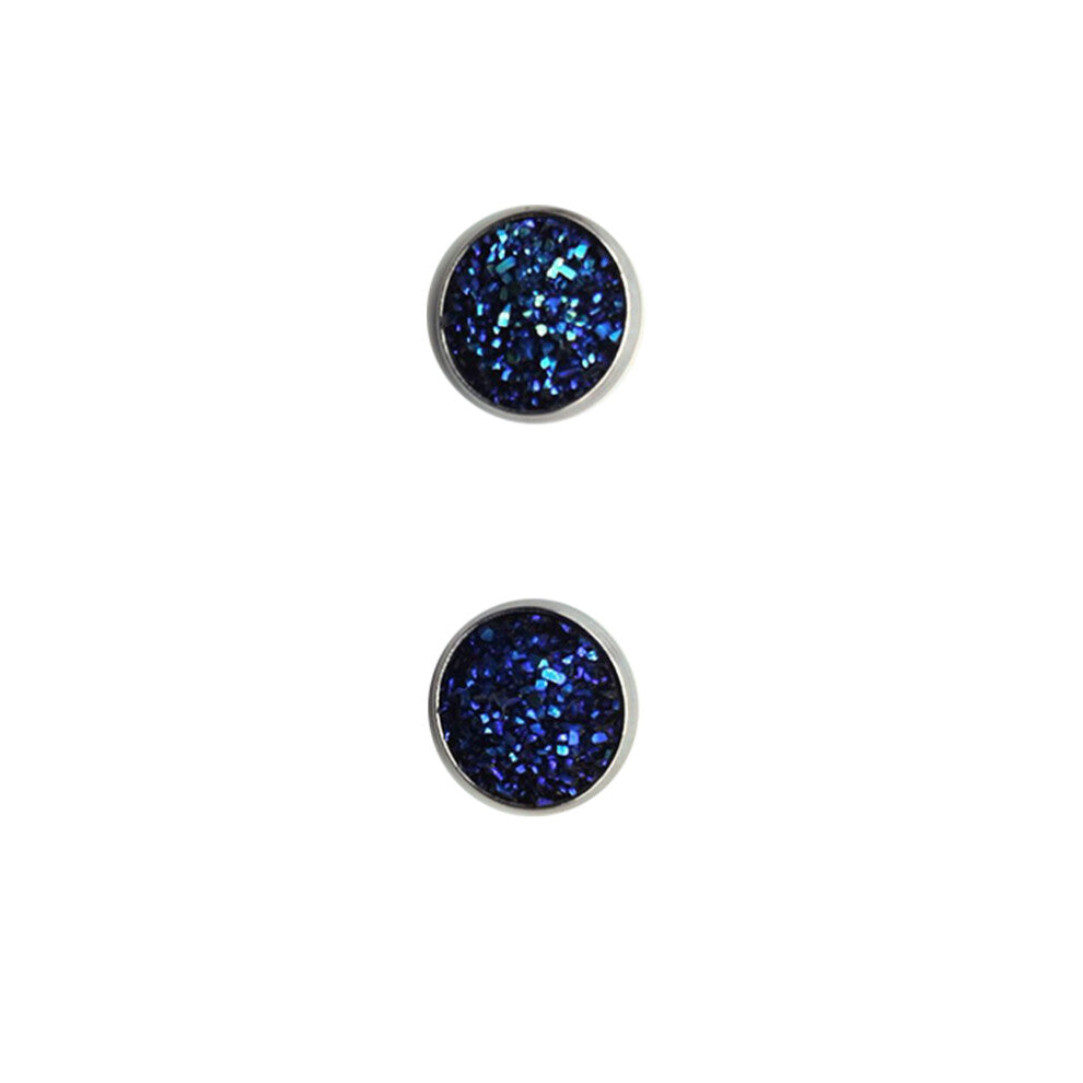 (Type19, 19) 12mm Druzy Ear Studs Earrings Wear-resistant Stainless Steel Eardrop