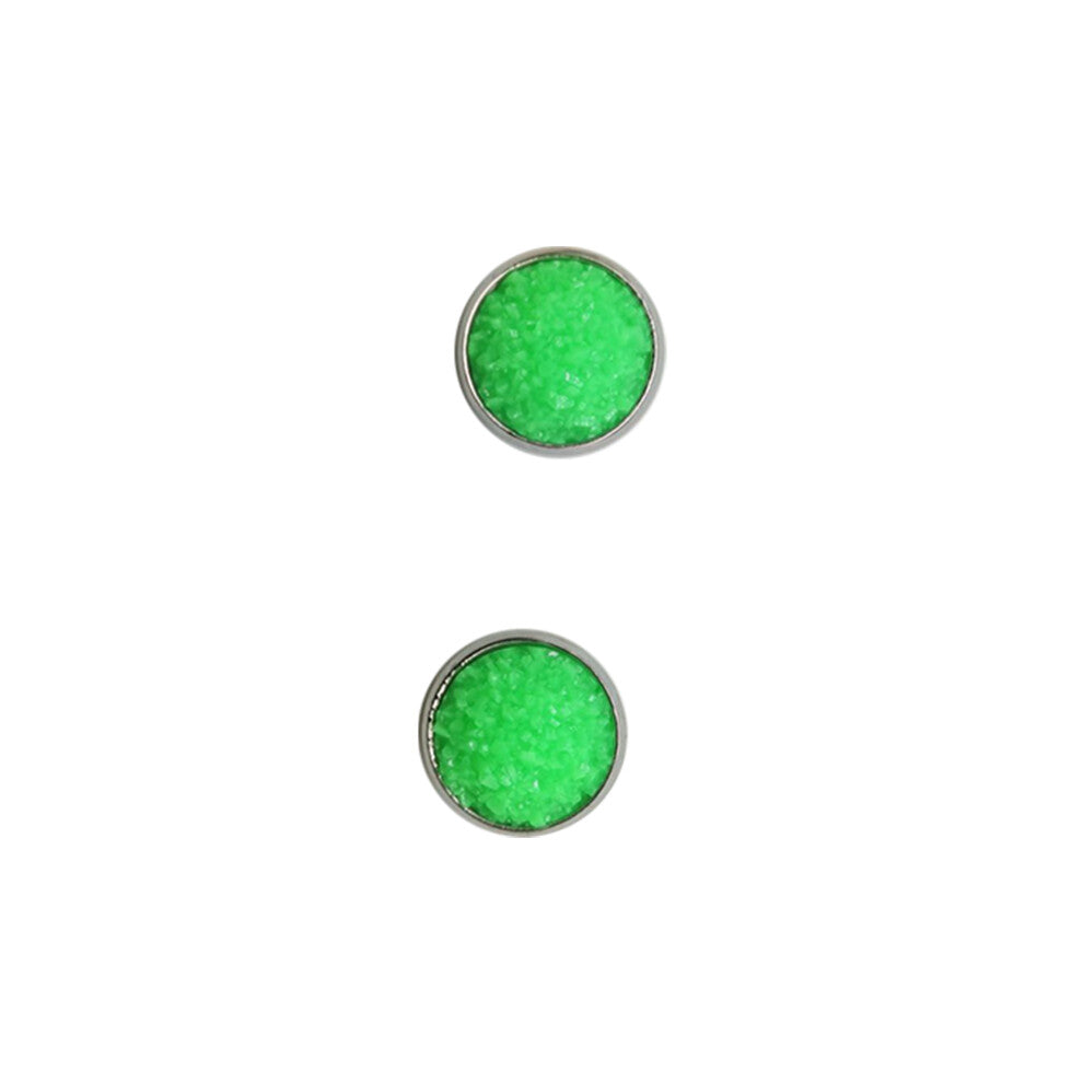 (Type21, 21) 12mm Druzy Ear Studs Earrings Wear-resistant Stainless Steel Eardrop