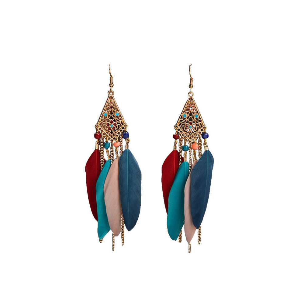 (mixed color) Creative Tassel Earrings Exquisite Personality Ear Pendants for Women
