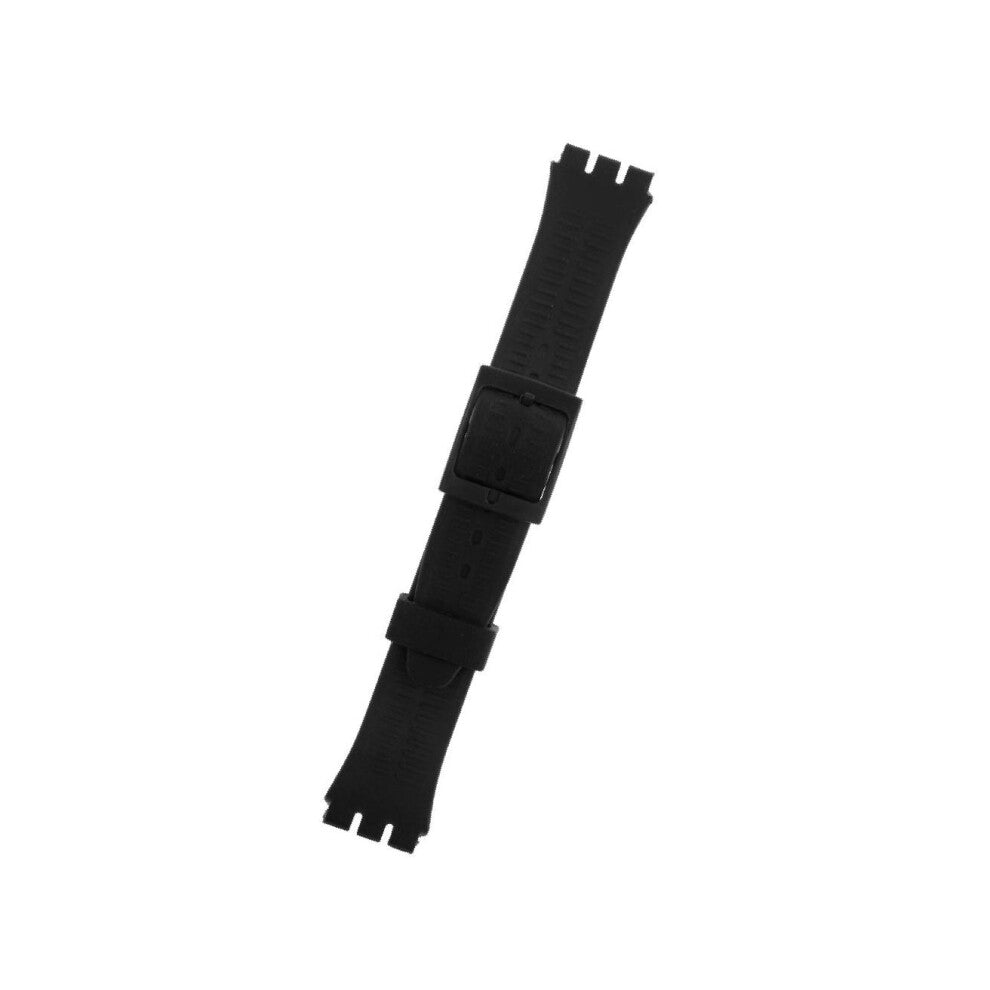 (Black) Waterproof Silicone Rubber Watch Strap Band for 17mm Watches Durable