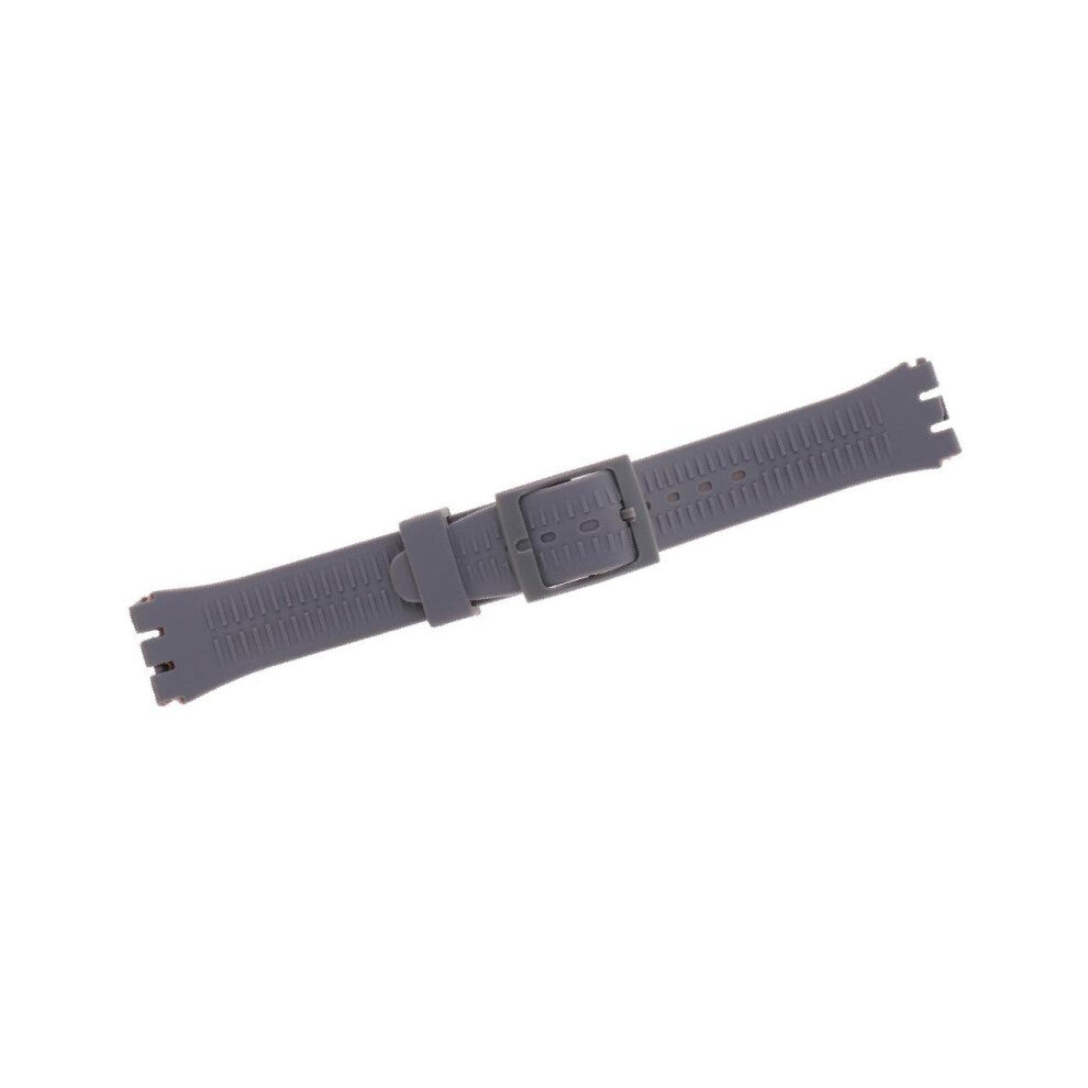 (Grey) Waterproof Silicone Rubber Watch Strap Band for 17mm Watches Durable