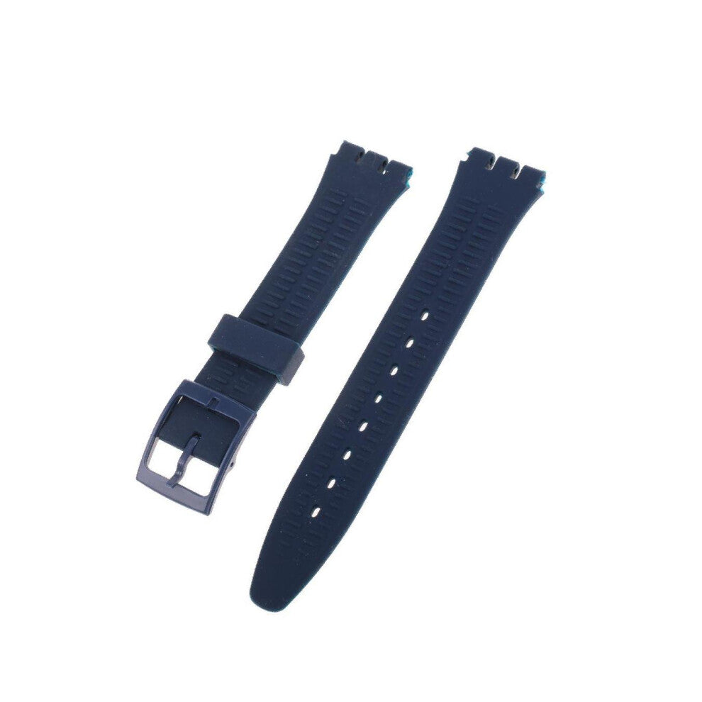 (Steelblue) Waterproof Silicone Rubber Watch Strap Band for 17mm Watches Durable
