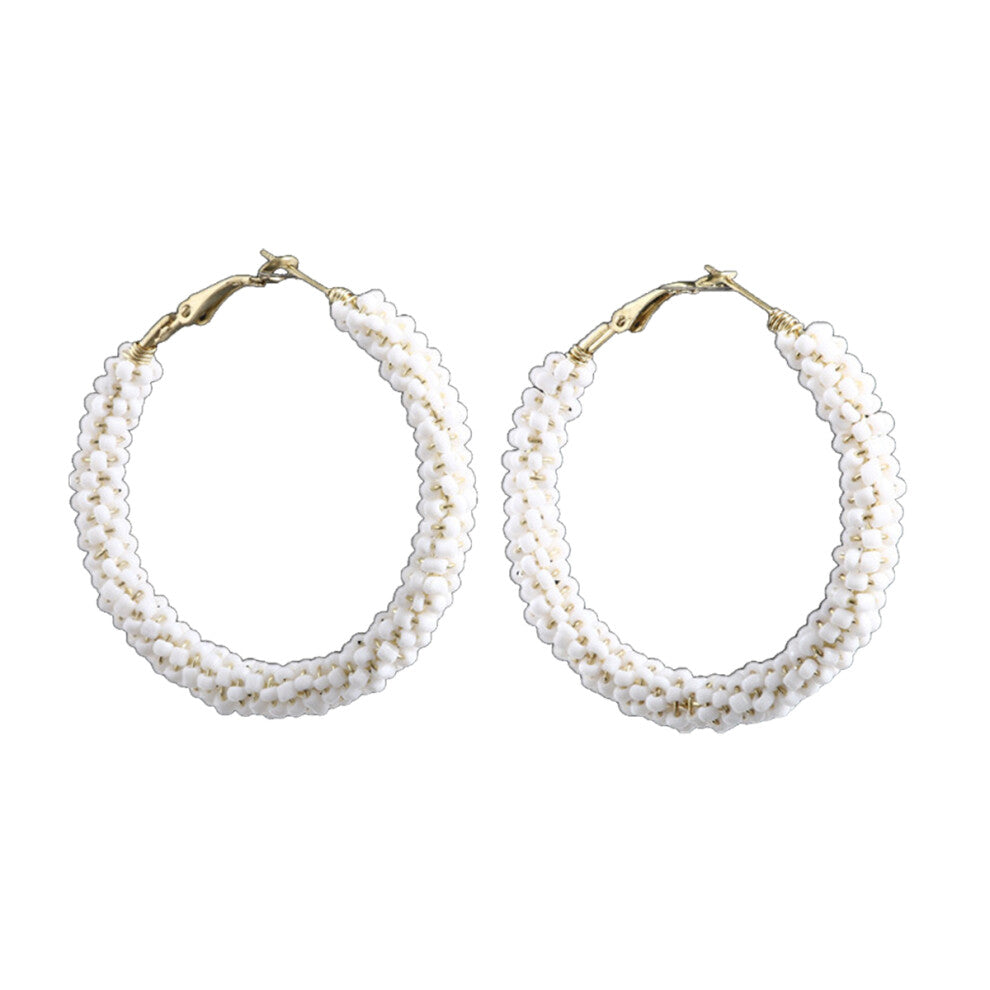 (White5CM) 1 Pair Beaded Earrings Fashion Accessory Valentines Day for Holiday