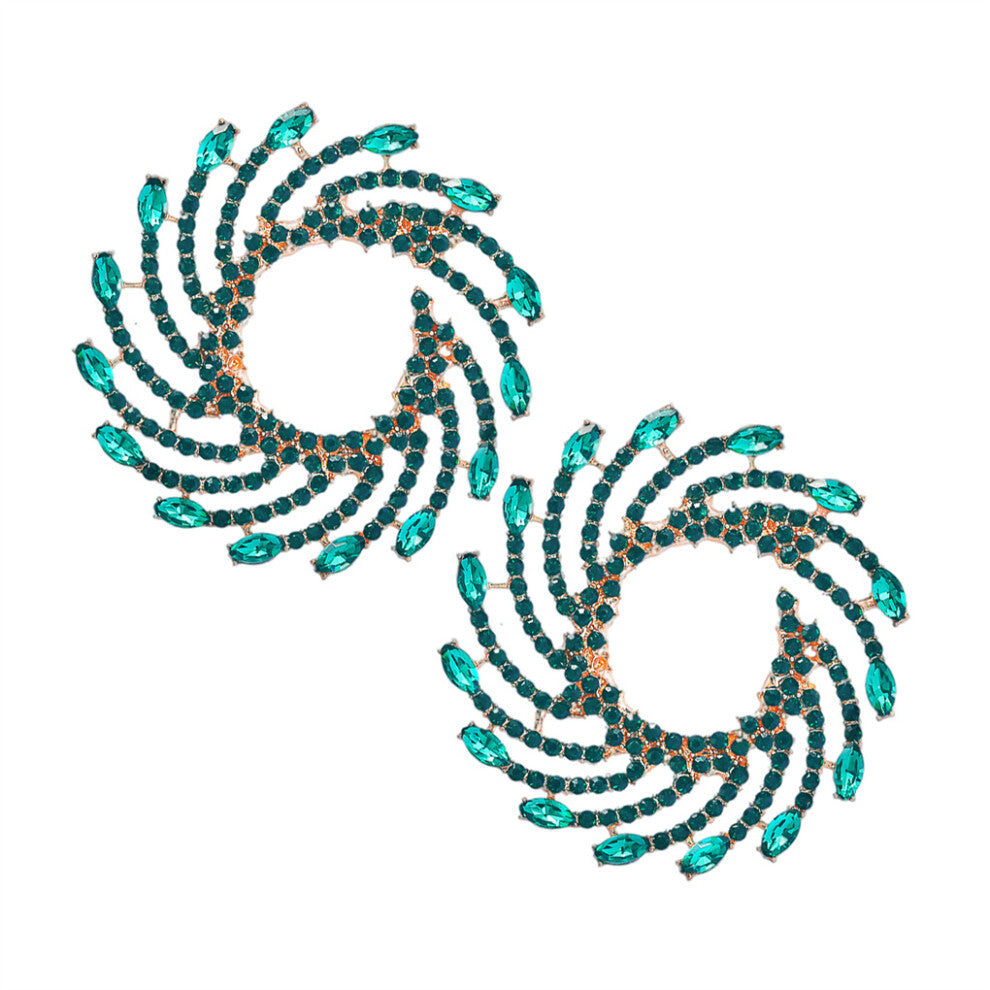 (Green) 1 Pair Earrings Bohemian Jewelry Daughter Personalized Gift