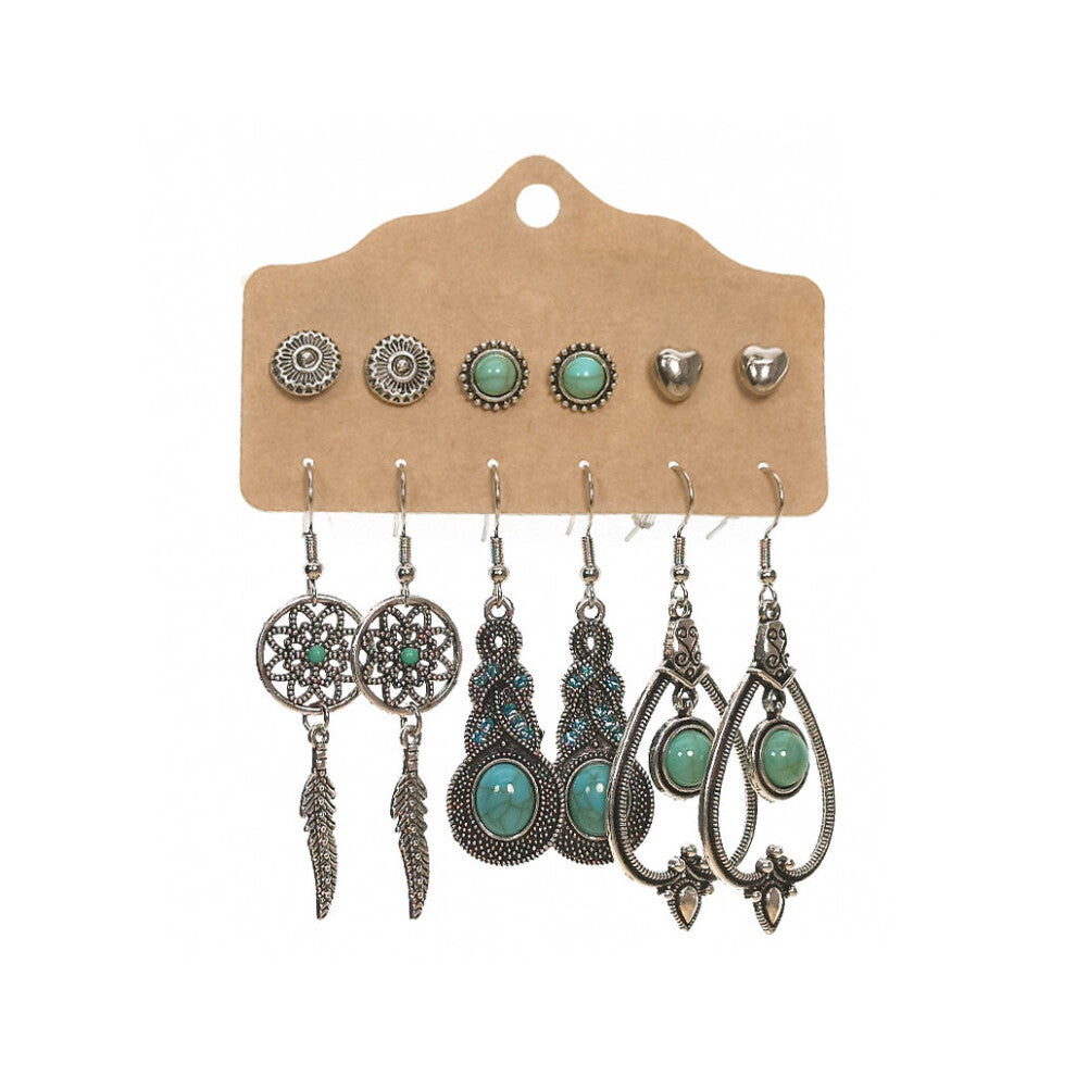 (0694) 12Pcs Tassel Earrings Exaggerated Personality Ear Wire Hook Girls