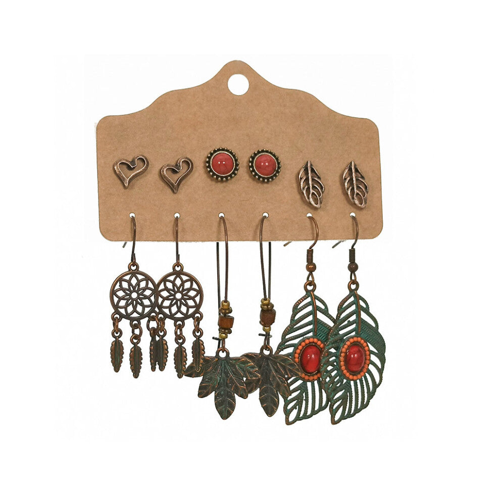 (0680) 12Pcs Tassel Earrings Exaggerated Personality Ear Wire Hook Girls