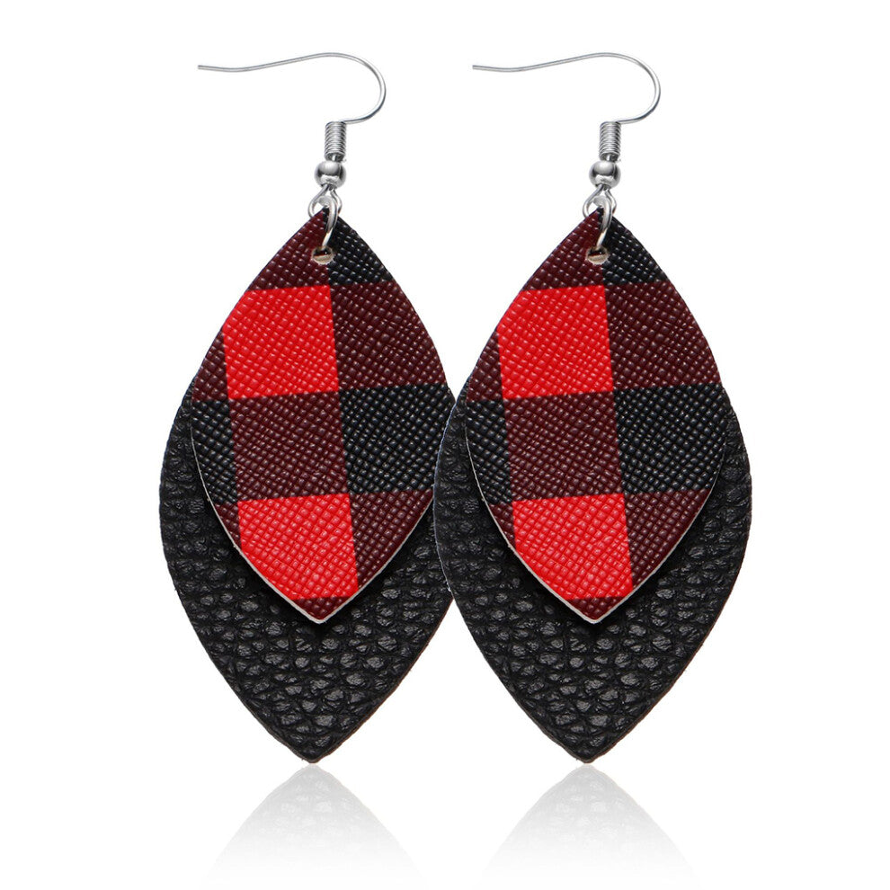 (Type 1) Leopard Print Earrings Girl Jewelry Pendant Leather Ears Drops