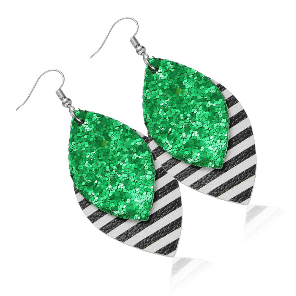 (Type 10) Leopard Print Earrings Girl Jewelry Pendant Leather Ears Drops