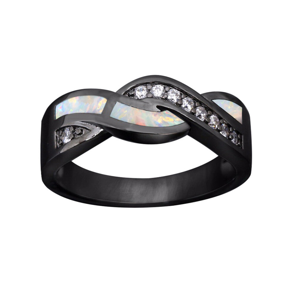 (White, Type 3) Stone Ring Fashion Jewelry Fingers Pendent Copper Promise Engagement