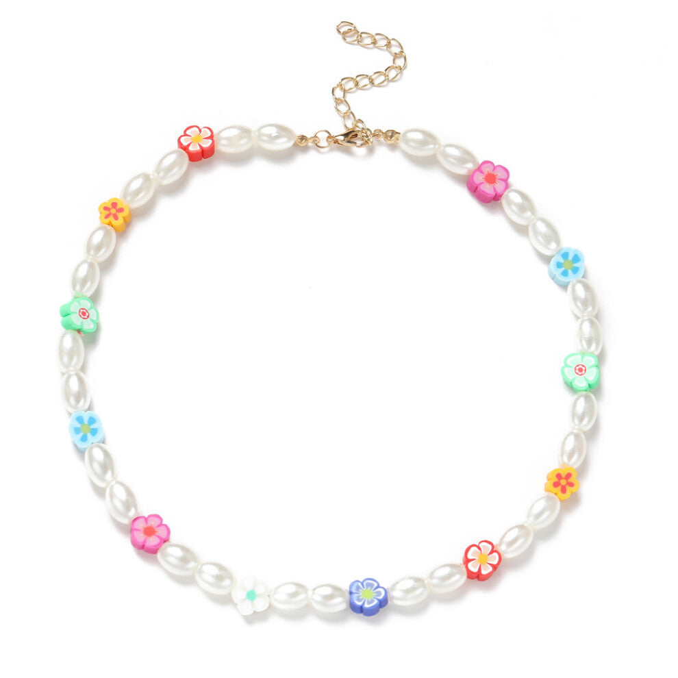 (Type 1) Pearl Necklace Beaded Choker Chain Boho Jewelry Fashion Accessory