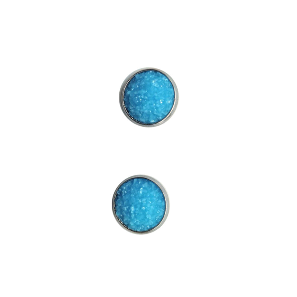 (Type11, 11) 12mm Druzy Ear Studs Earrings Wear-resistant Eardrop Jewelry for Women