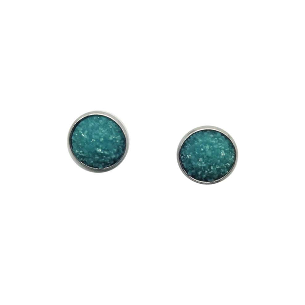 (Type22, 22) 12mm Druzy Ear Studs Earrings Wear-resistant Eardrop Jewelry for Women