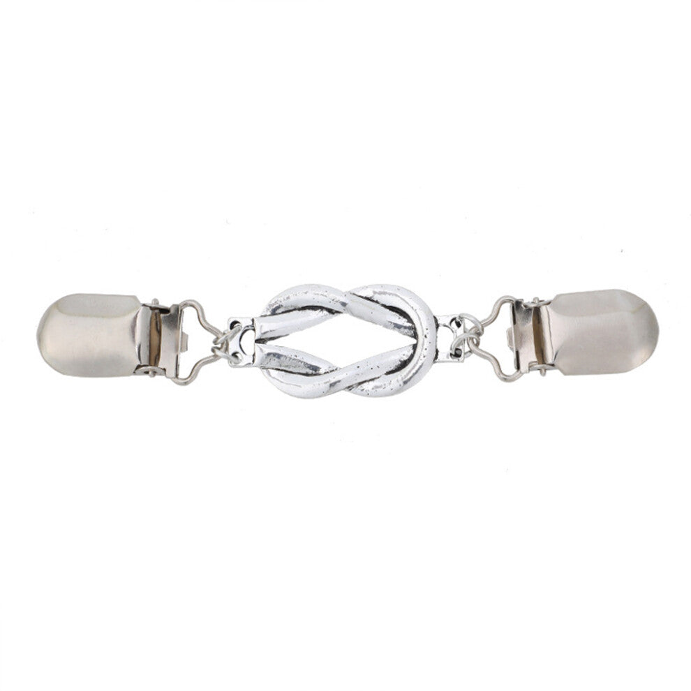 (Silver) Collar Pin Sweater Clips Clasp Holder Valentines Day Accessories for