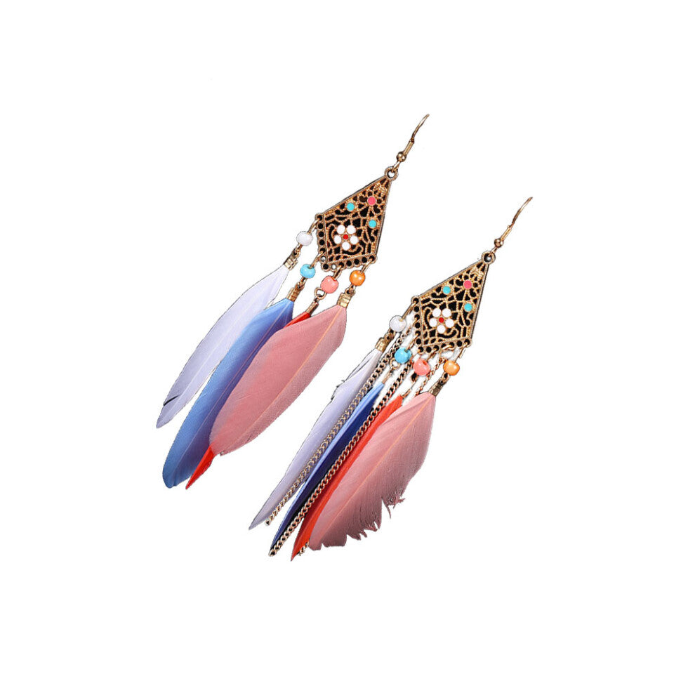 (light color mix) Tassel Earrings Classical Portable Comfortable Ear Pendants for Women