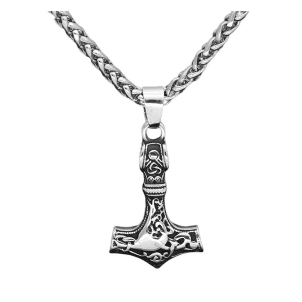 (Pendant and Chain) 3Pcs Necklace Odin Pendant Norse Charm Clothes Accessories Jewelry
