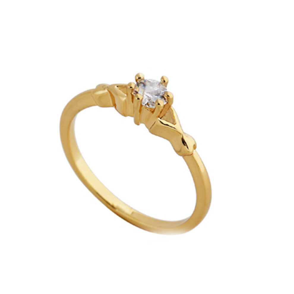 (Size 65 Gold) Women Ring Hand Jewelry Portable Rhinestone Clothing Decoration