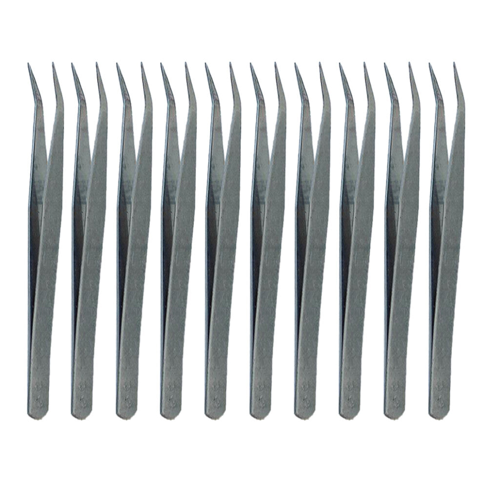 10 Pack Tweezers Jewelry Tools Stainless Steel Repair Accessories for
