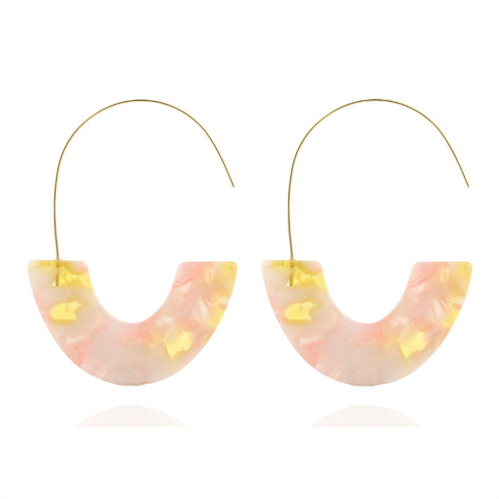 (PinkYellow) 1 Pair Earring Ear Dangle Women Accessories Party Supplies Valentines