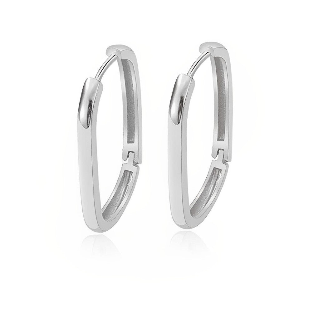 (White Gold, Rectangle) 1 Pair Earring Silver Earrings Birthday Jewelry Daily Working Travel