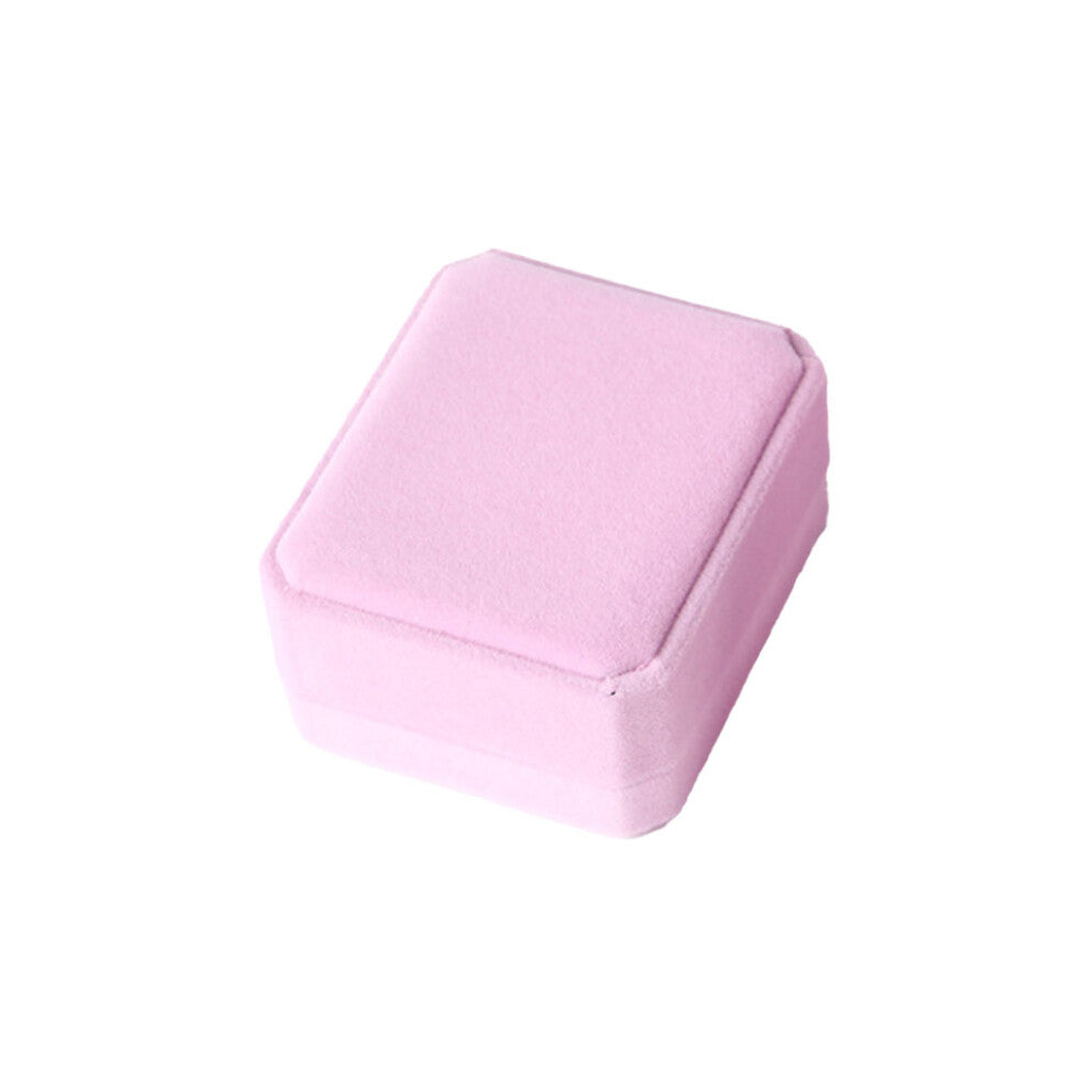 (Pink) Velour Jewelry Earrings Necklace Storage Dresser Organizer Drawer Case