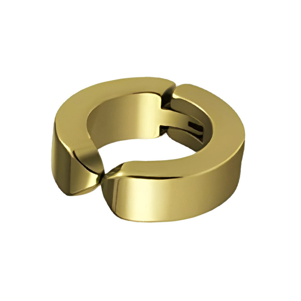 (Gold) Men Ear Clip Non-Piercing Earrings Hoop Fashionable Women Punk Gift