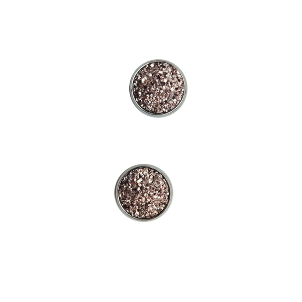(Type28, 28) 12mm Druzy Ear Stud Earrings Stainless Steel Eardrop Jewelry for Women