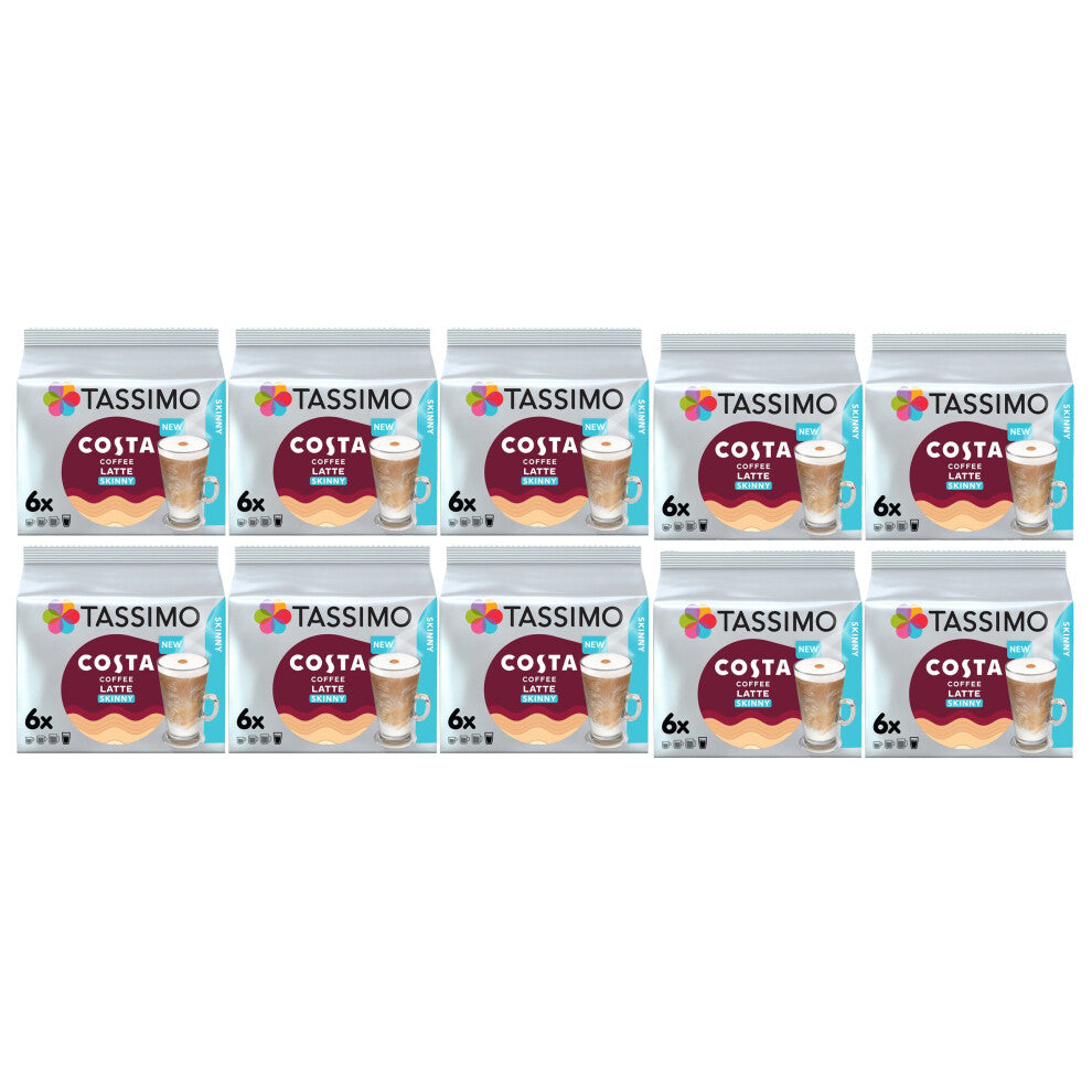 Tassimo Costa Skinny Latte Coffee Pods (Pack of 10, Total 120 Pods, 60 Servings)