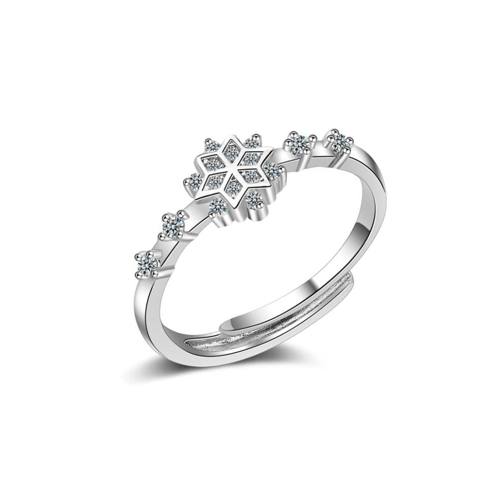 Women Opening Ring Decorative Snowflake Hand Jewelry Dressing