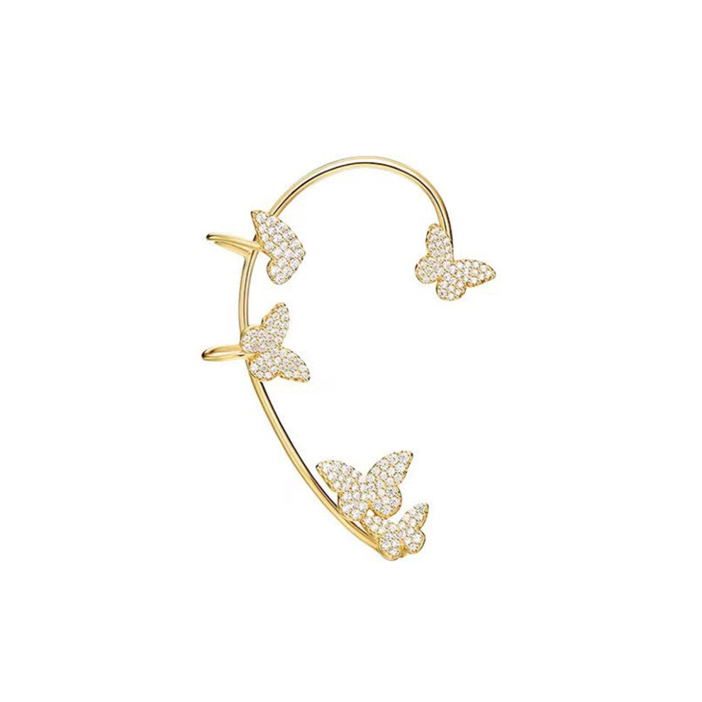 (Gold left) Original Clip On Earrings Stylish And Convenient For Wear Elegant Gold