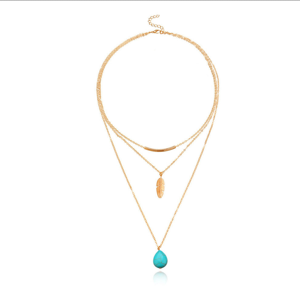 (StraightGold) Chain Necklace Universal Elegant Accessories Layered Necklaces for