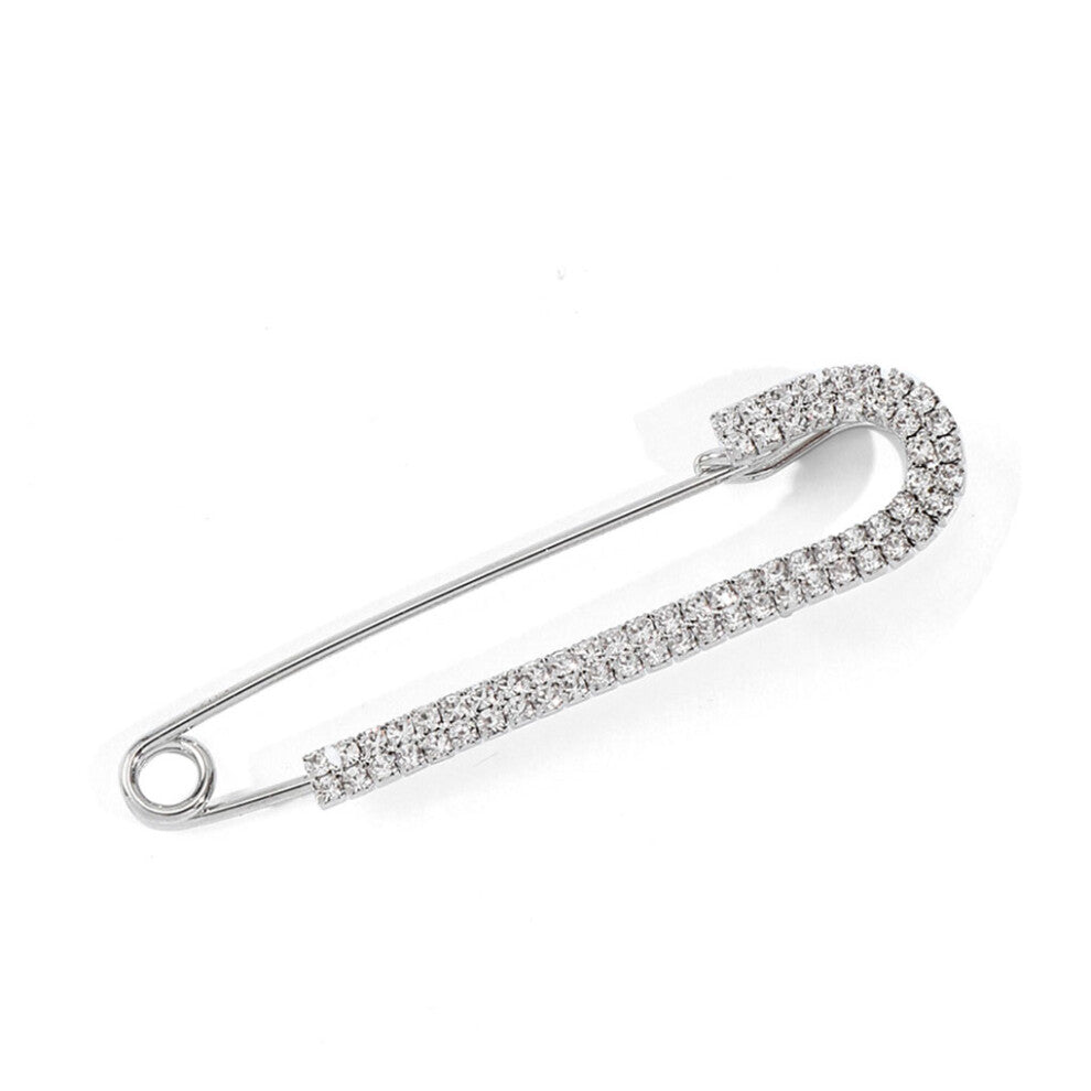 (RhinestoneSilver) Shiny Brooch Chic Body Decorations Clothing Adornment Cardigan Lapel