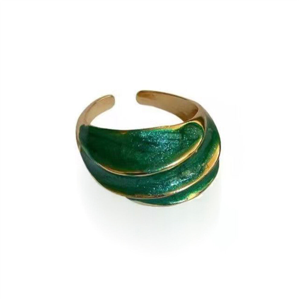 (Green) Girl Ring Zinc Alloy Opening Knuckle Rings Girlfriend Jewellery