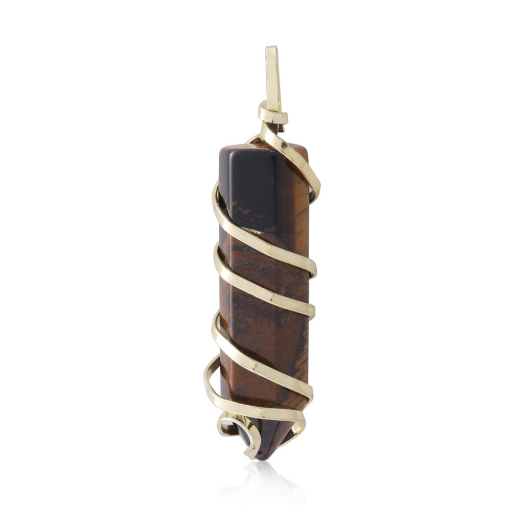 (Brown) Wire Wrapped Charm Findings Hanging Pendant Crystal Charms Accessories