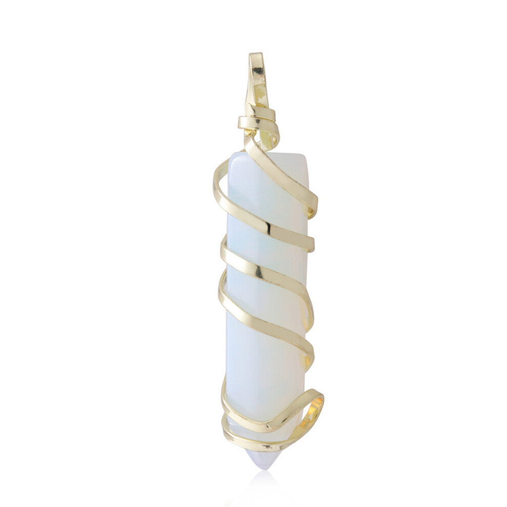 (White) Wire Wrapped Charm Findings Hanging Pendant Crystal Charms Accessories