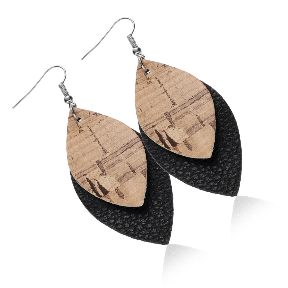 (Type 5) Leopard Print Earrings Fashion Ornament Jewelry Pendant Leather Ears