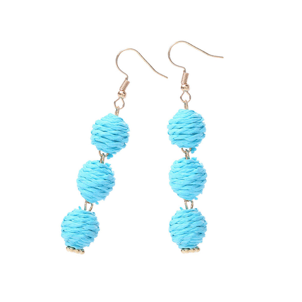 (Blue) 1 Pair Hook Earrings Aesthetic Pendant Ear Studs Anniversary Jewelry